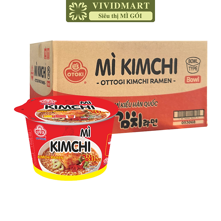 OTTOGI - Mì tô Ottogi hương vị Kim chi, Ottogi mì tô Kim chi Ottogi, Mì Kim chi Ottogi Hàn Quốc (105g/tô)