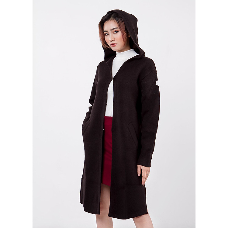 Áo Dệt Cardigan Nữ Dáng Dài Ninomaxx - Đen