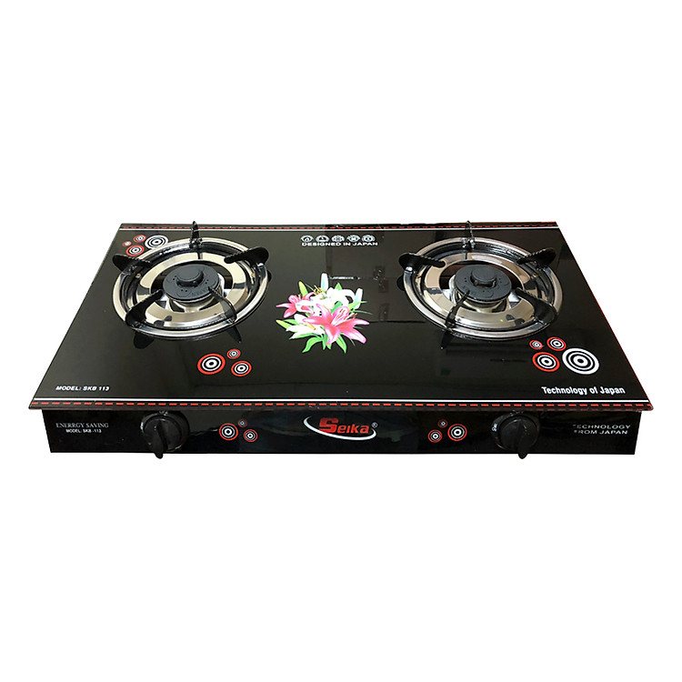 Bếp Gas Đôi Mặt Kính Seika Sen Nhôm SKB113 - Hàng Chính Hãng