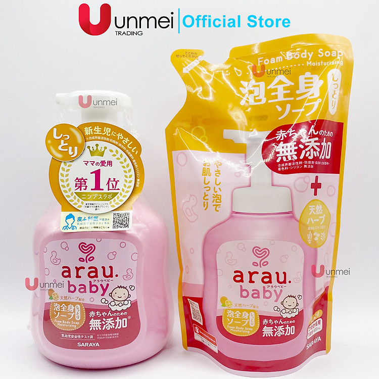 Mua tại Lazada: Sữa Tắm, Gội Bọt Arau Baby 400ml Chính hãng, giá tốt
