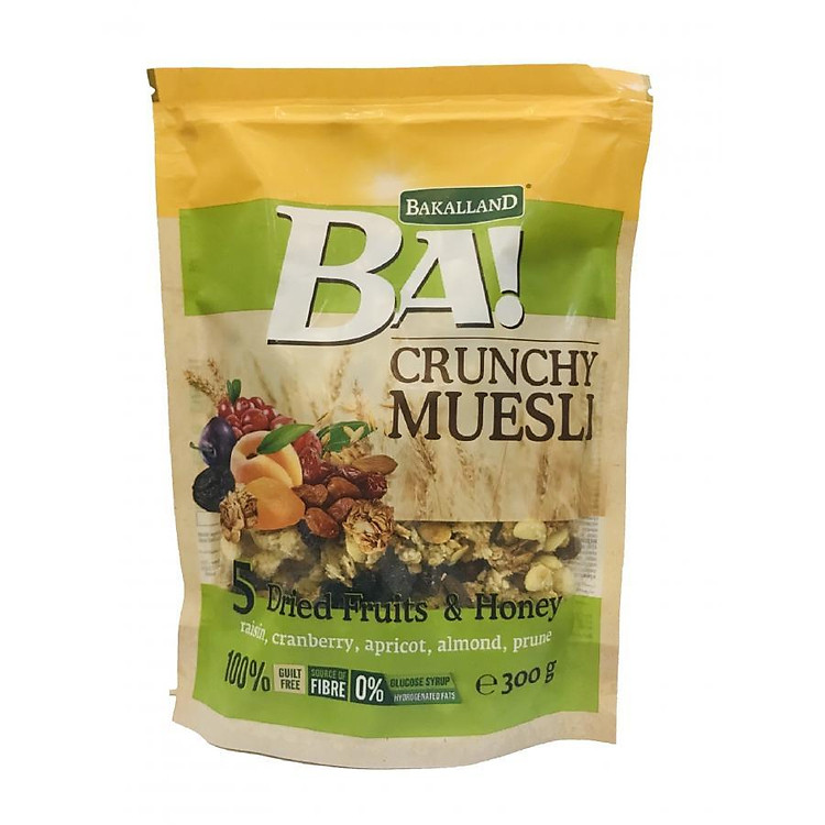 Ngũ cốc trái cây sấy giòn BAKALLAND Muesli (300g)