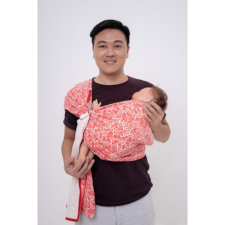 BUBI Ring Sling Gen 1 - Hoa đỏ Chính hãng Tiết kiệm - Hình ảnh 3