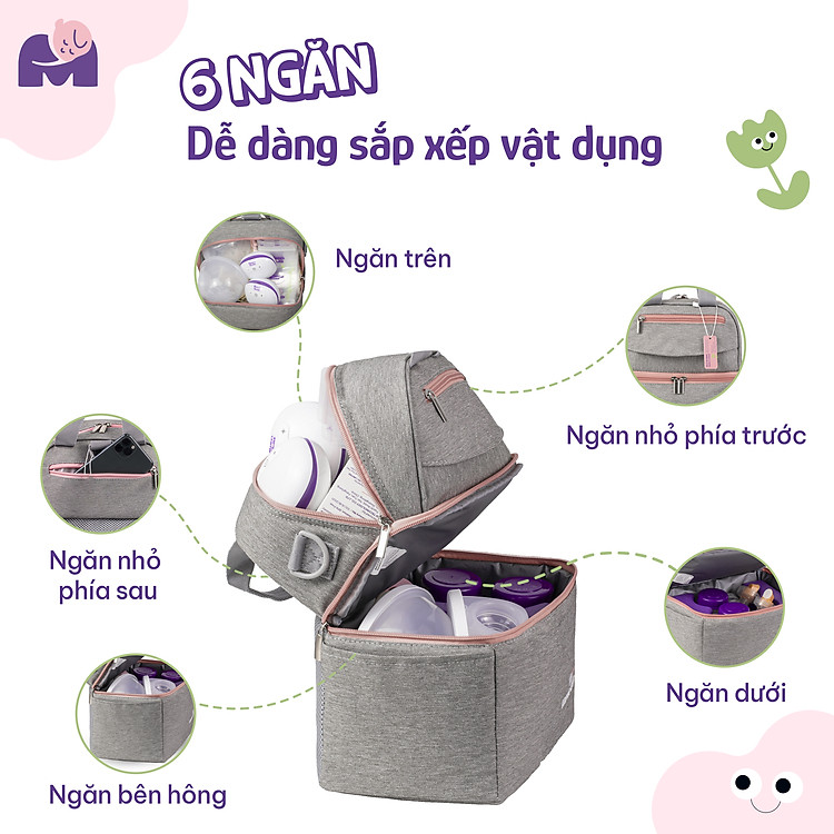 Balo Giữ Nhiệt Mama’s Choice - Hồng Chính hãng Giá rẻ - Hình ảnh 5