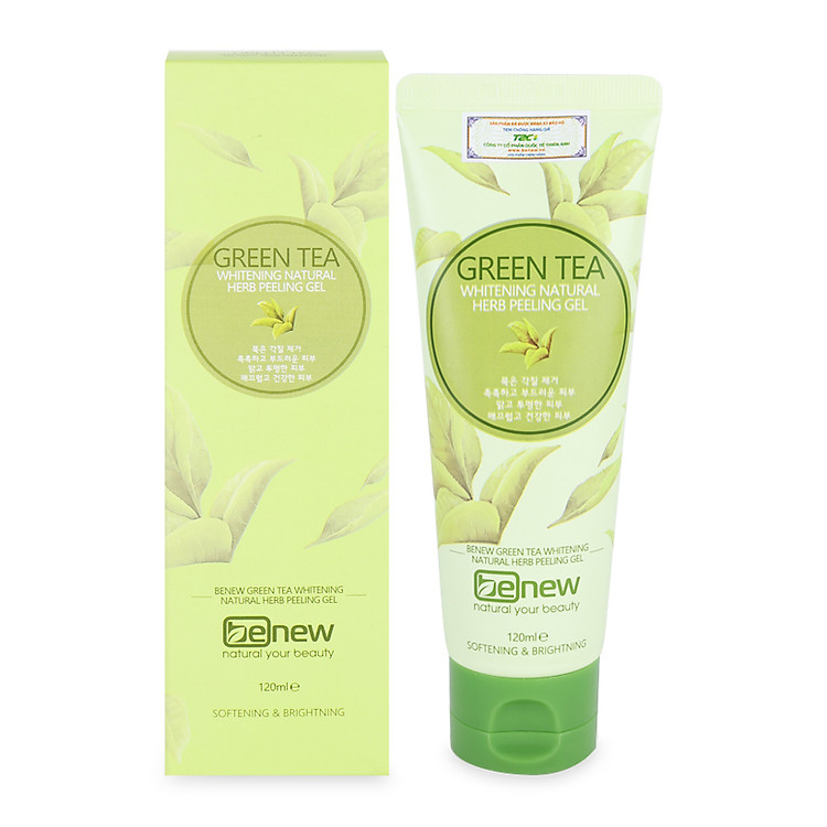 Kem tẩy da chết trắng da hỗ trợ trị mụn chiết xuất trà xanh BENEW PELLING GEL hàn quốc (120ml)