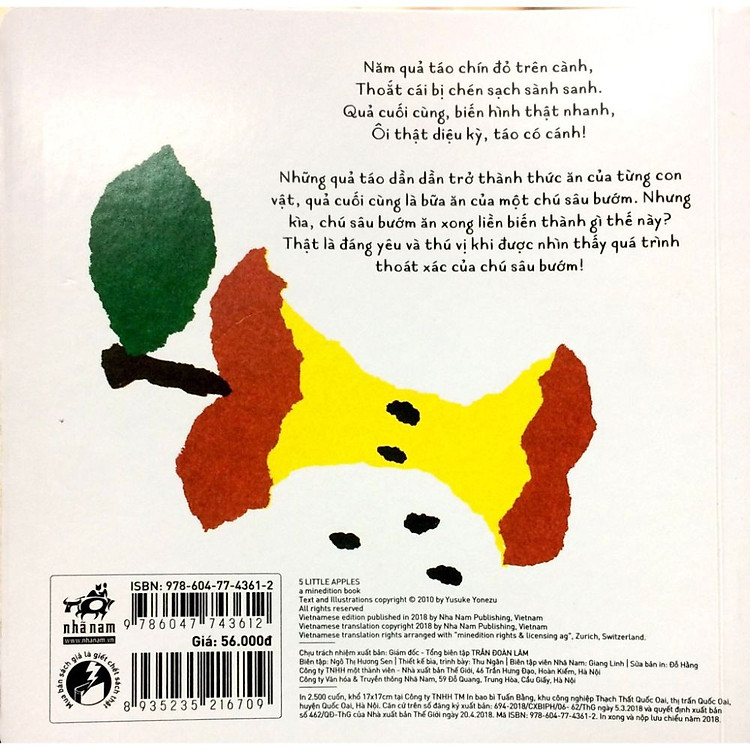 Sách Lật Tương Tác Song Ngữ - 0-3 Tuổi - 5 Quả Táo Nhỏ - Ảnh 2