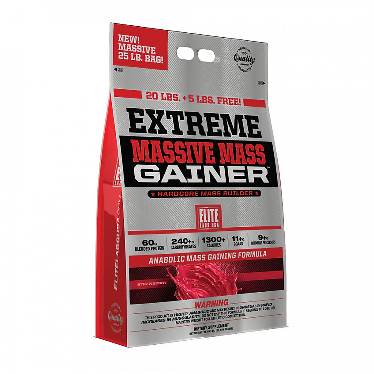 Sữa Tăng Cân Extreme Massive Mass Gainer 11.34kg- vị Dâu