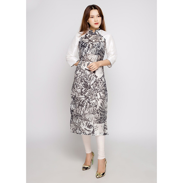 Áo Dài Cách Tân Form Dài CT04 FATRALY - Đen Trắng