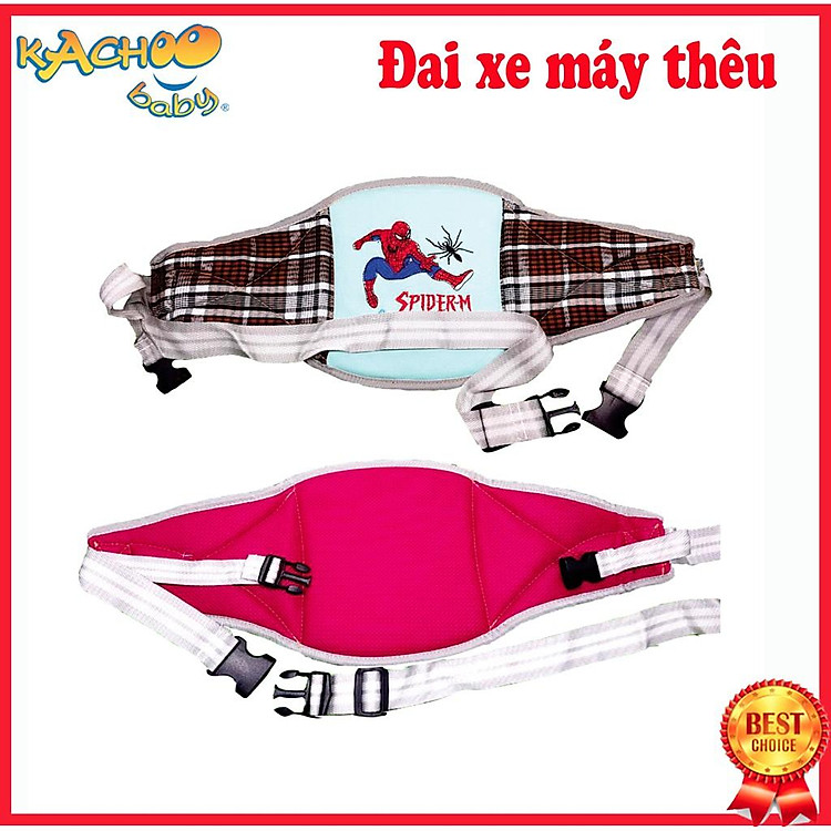 Đai xe máy thêu lớn - An toàn cho bé khi đi xe máy cùng ba mẹ, chịu lực treo 50 kg ( Giao màu ngẫu nhiên)