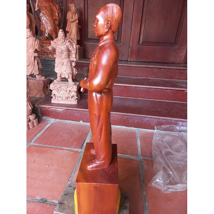 Tượng Đại Tướng Võ Nguyên Giáp Bằng Gỗ Hương Đá (40×14×9cm) - Ảnh 2