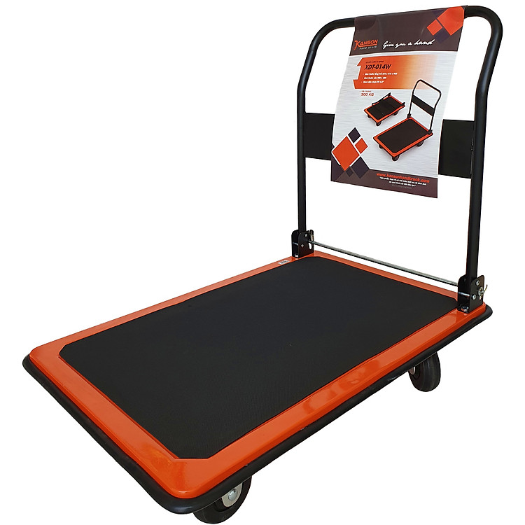 Xe đẩy 4 bánh màu cam đen TP-XDT014W - tải trọng 300kg