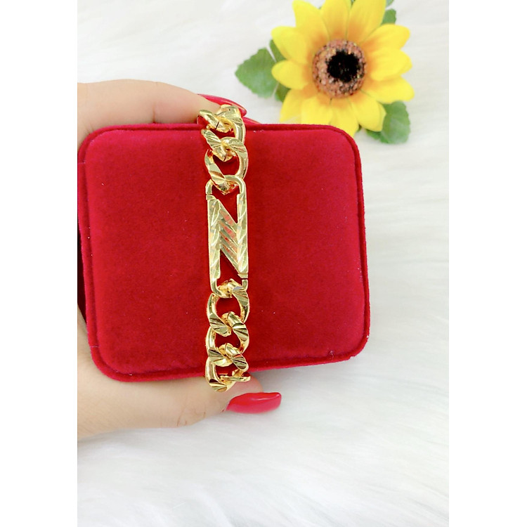 Lắc tay nam chữ N mạ vàng 24k cao cấp