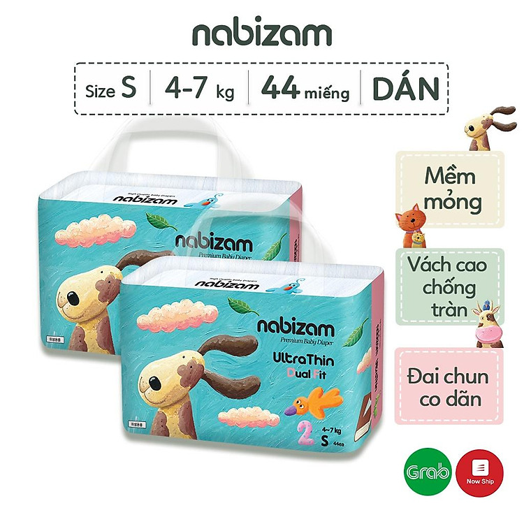 Tham Khảo tại ConCung: Combo 2 Bịch Bỉm Dán NABIZAM Size S , nhận ngay nhiều Ưu đãi