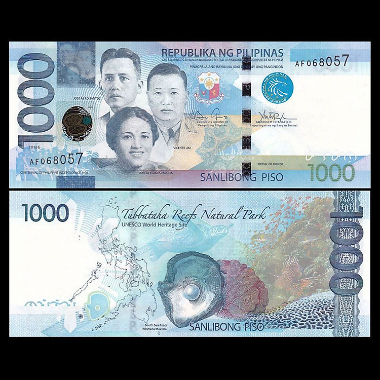 Tiền châu Á, 1000 Pesos Philippine sưu tầm - Tiền mới keng 100% - Tặng túi nilon bảo quản