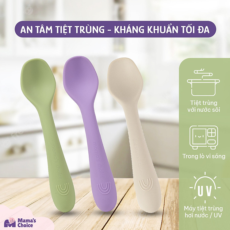 Thìa Ăn Dặm Silicone Mama's Choice 2023 Chính hãng Giá rẻ - Hình ảnh 3