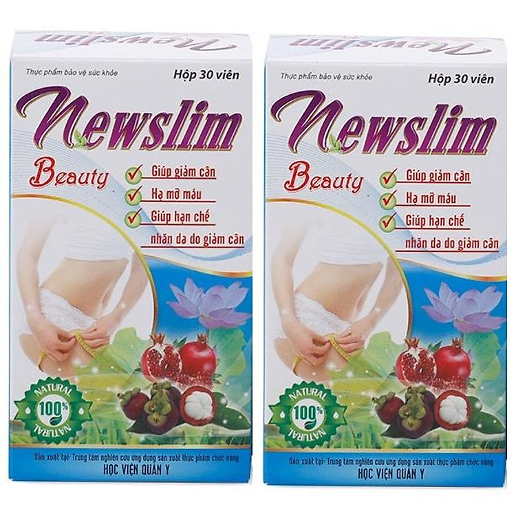 Combo 2 hộp viên uống giảm béo thảo dược lá sen Newslim Beauty Học viện quân y ( 30 viên/ hộp)- HÀNG CHÍNH HÃNG