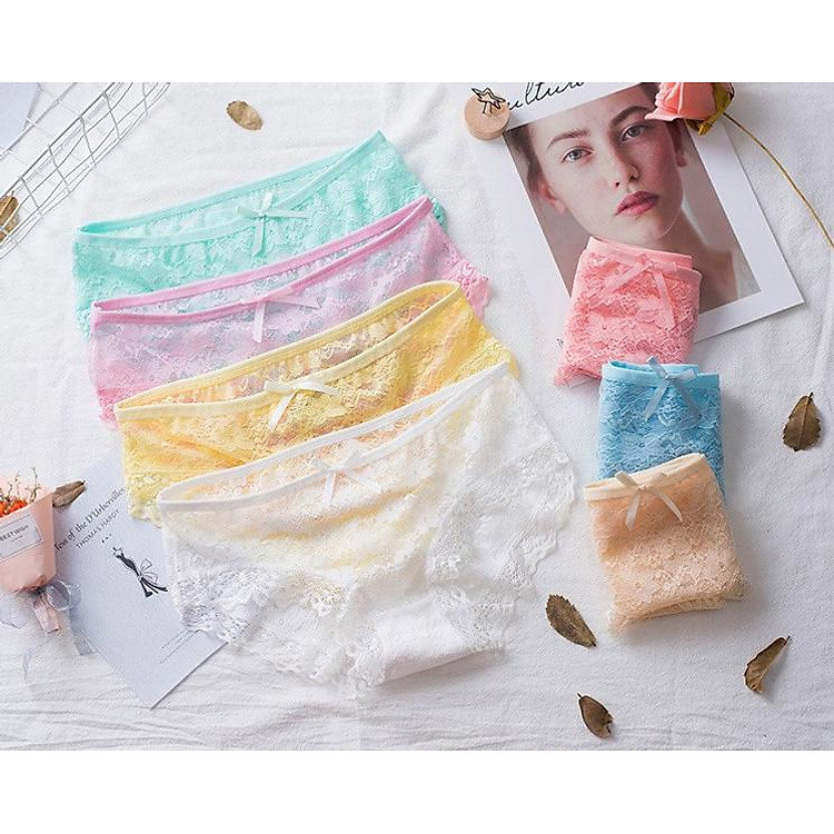 Combo 5 quần lót nữ cao cấp ren hoa quyến rũ mềm mại thoải mái.