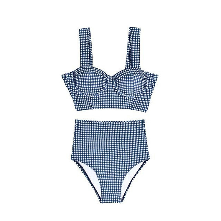 Bikini kẻ caro Summer Set phong cách Hàn Quốc