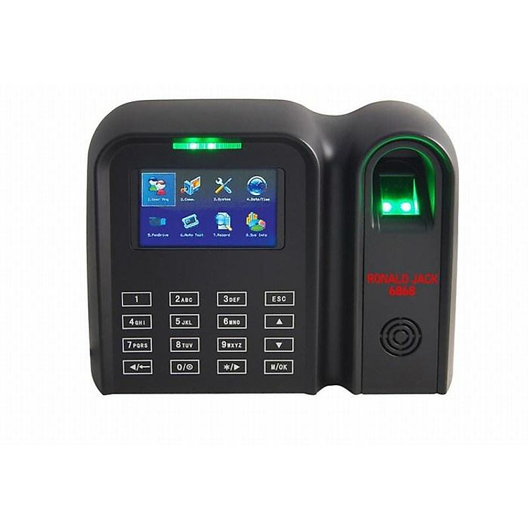 Máy chấm công vân tay RONALD JACK 6868 cảm biến vân tay, bền chống trầy - Hàng Chính Hãng
