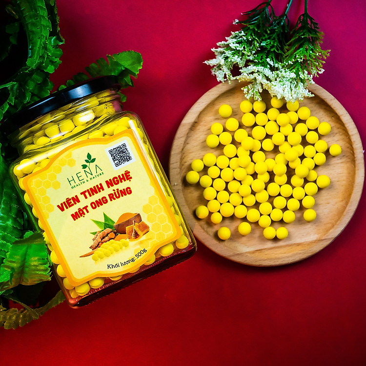 Viên Nghệ Mật Ong Cao Cấp Hena 500g - Viên Tinh Nghệ Nano Mật Ong Rừng - 100% Nguyên Liệu Tự Nhiên - Hoàn Toàn An Toàn cho Sức Khỏe - Sản Phẩm Chính Hãng - Thương Hiệu Cao Cấp, Uy Tín