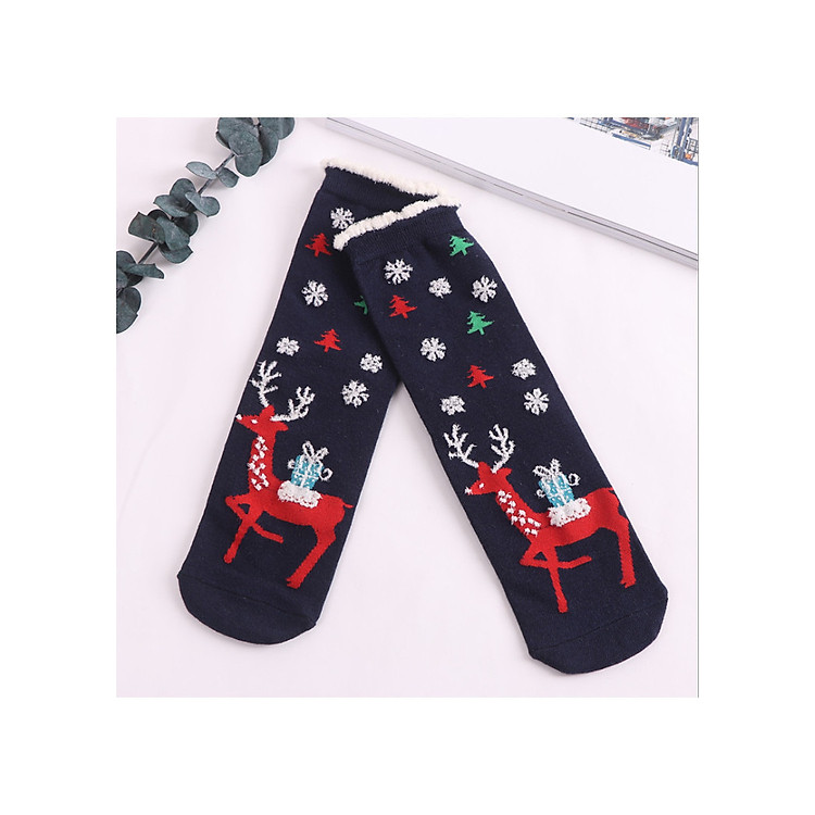 Tất nữ cao cổ Giáng Sinh Merry Christmas - Hàng cao cấp