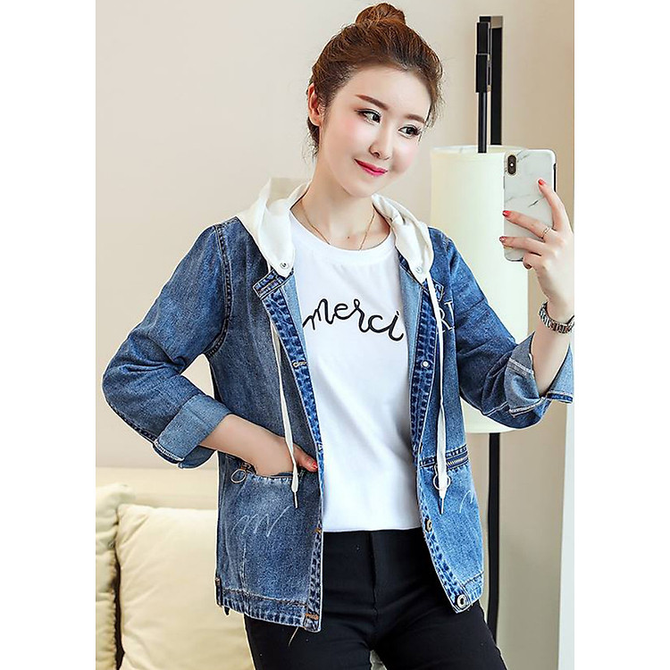 Áo Khoác Jean Nữ Titishop NT76 - Xanh
