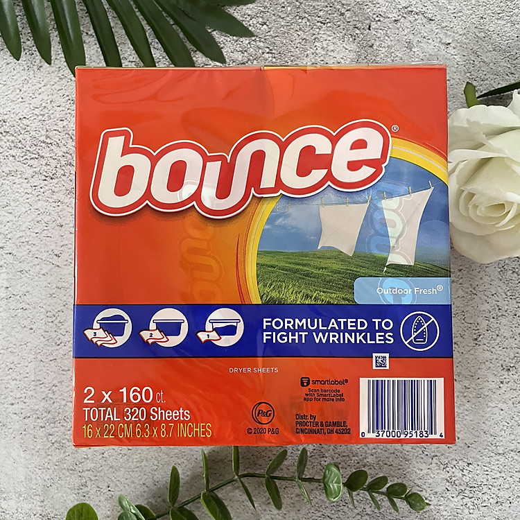 LỐC GIẤY THƠM QUẦN ÁO BOUNCE 160x2 TỜ (TOTAL 320 SHEETS) CỦA MỸ
