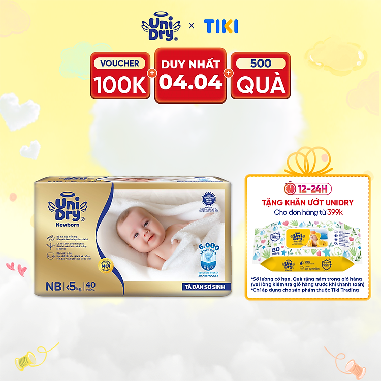 Tìm mua tại Avakids:Tã dán Unidry G3X Supreme Newborn - 40 miếng, tràn ngập Khuyến mãi, Ưu đãi