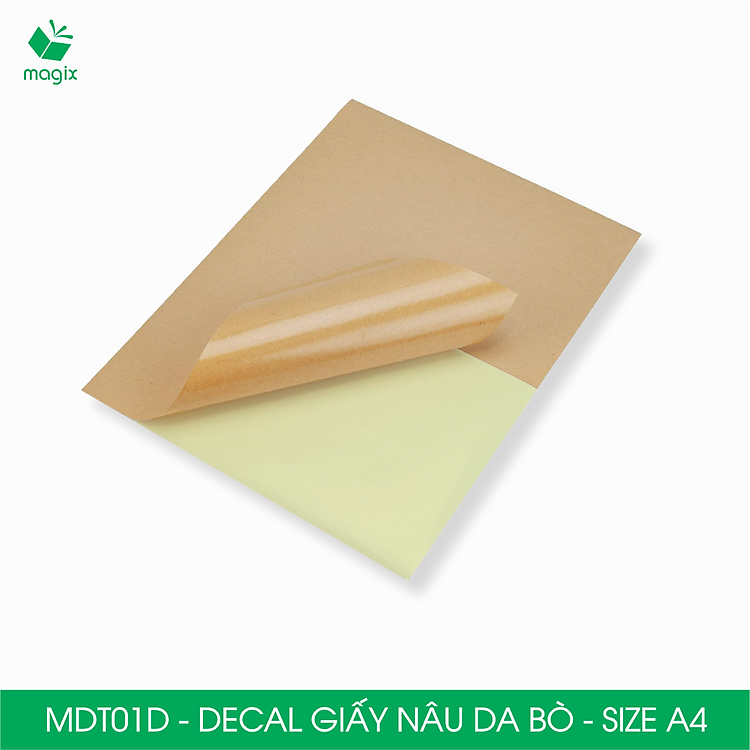 Decal Giấy Nâu Da Bò Đế Vàng A4 (50 tờ) - Ảnh 4