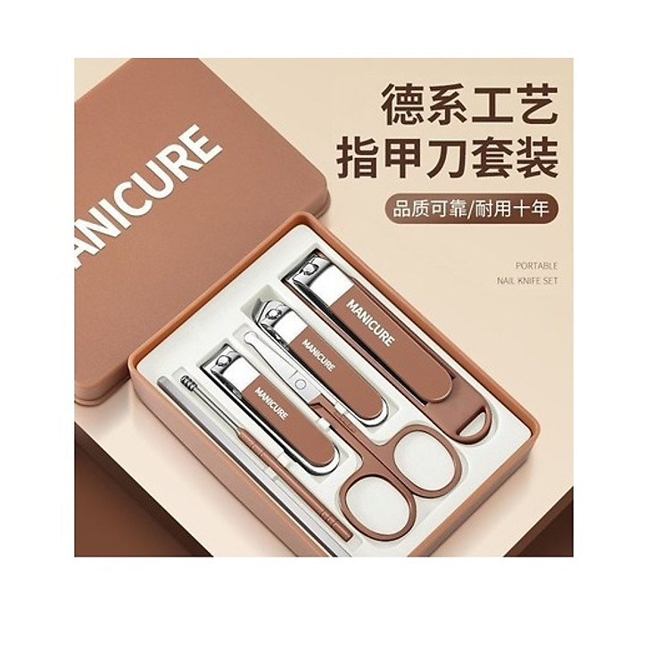 Bộ bấm móng tay cao cấp - 6 sản phẩm ( Mầu nâu)