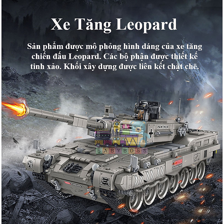 Bộ Đồ Chơi Lắp Ghép Xe Tăng Leopard Chính hãng Tiết kiệm - Hình ảnh 2