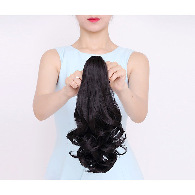 Ngoạm tóc giả xoăn lửng N152 FREESHIP Tóc giả ngoạm xoăn, kẹp ngoạm lửng, tóc giả nữ