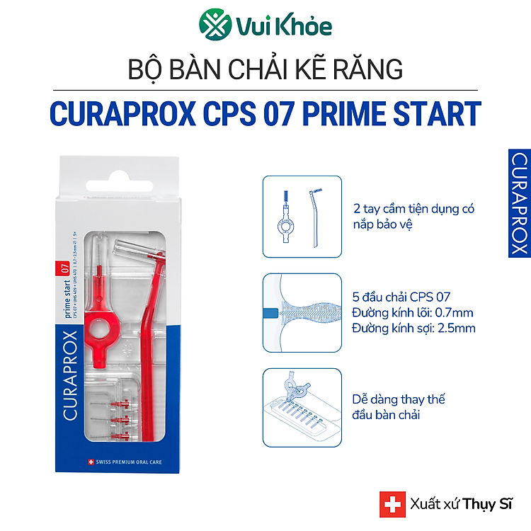 Bộ bàn chải kẽ răng Curaprox CPS 07 Prime Start | Mã SP 73340464