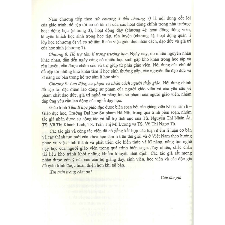 Giáo trình Tâm Lí Học Giáo Dục (Bản in năm 2024) - Ảnh 6