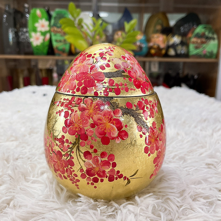 Hủ trứng sơn mài cao cấp (Size S: D9xH12 cm) - Ảnh 2