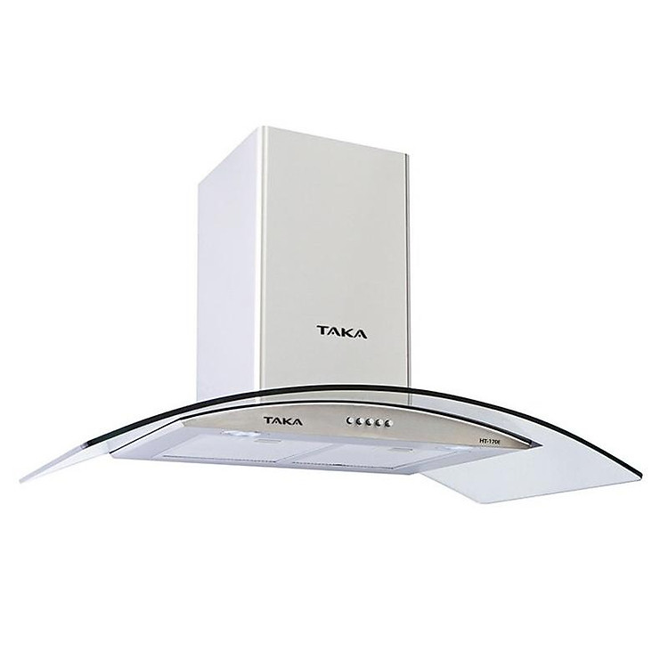 Máy Hút Mùi Bếp Kính Cong 7 Tấc TAKA HT170E + Kèm 2M Ống Mềm - Hàng Chính Hãng
