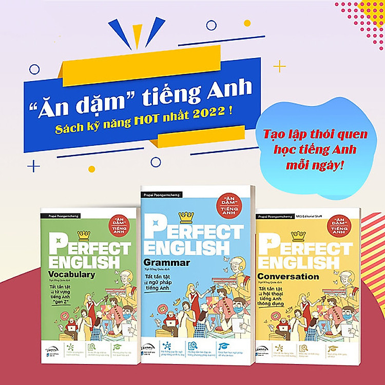 Combo 3 Cuốn Perfect English: Perfect English Conversation + Perfect English Grammar + Perfect English Vocabulary