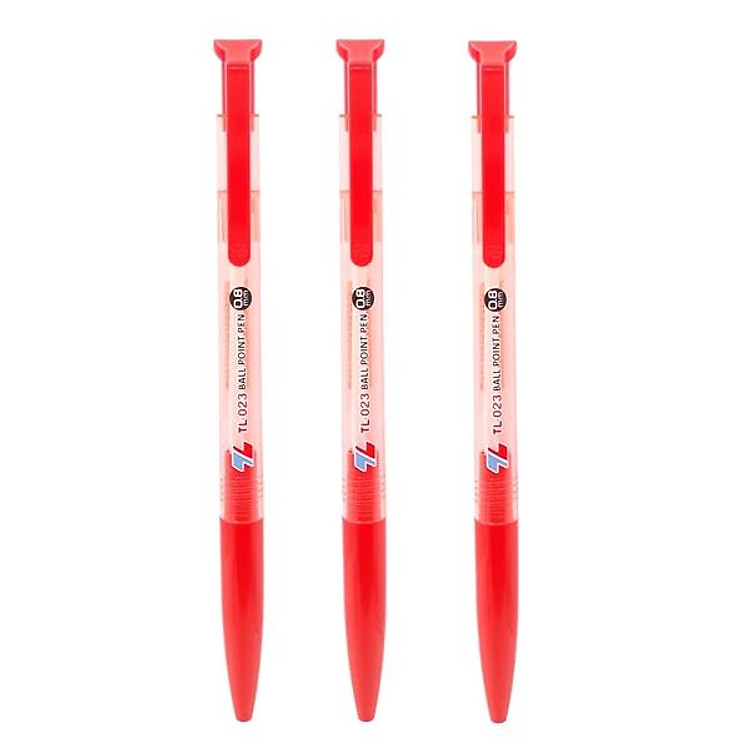 Bút Bi Thiên Long TL-023 (Vỉ 3) – Đỏ