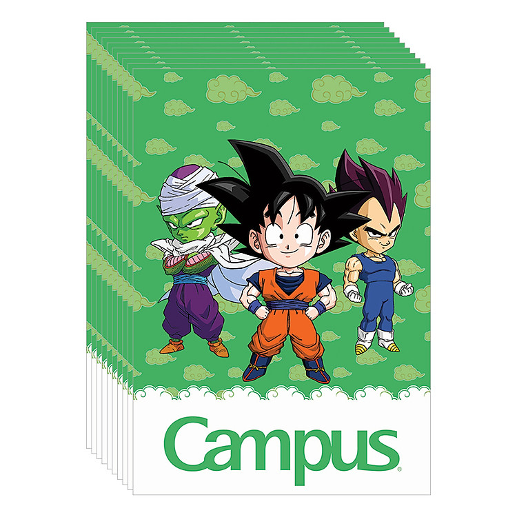 Lốc 10 Cuốn Vở 4 Ô Ly (2,5X2,5Mm) Campus Dragon Ball Z - Cool NB-BDBC80 - ĐL 100 (80 Trang) - Giao Mẫu Ngẫu Nhiên
