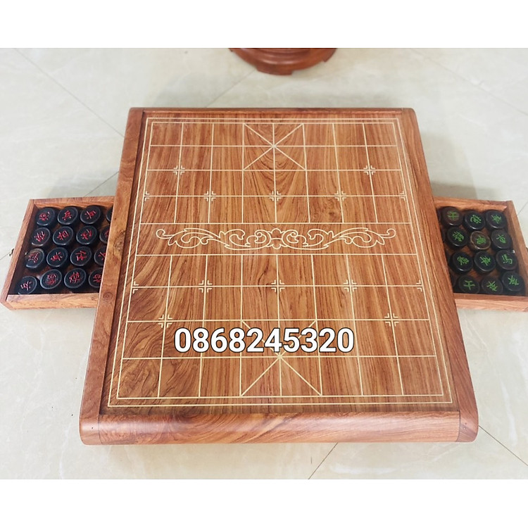 Bàn cờ tướng gỗ hương đá đẹp Chính hãng Tiết kiệm - Hình ảnh 4