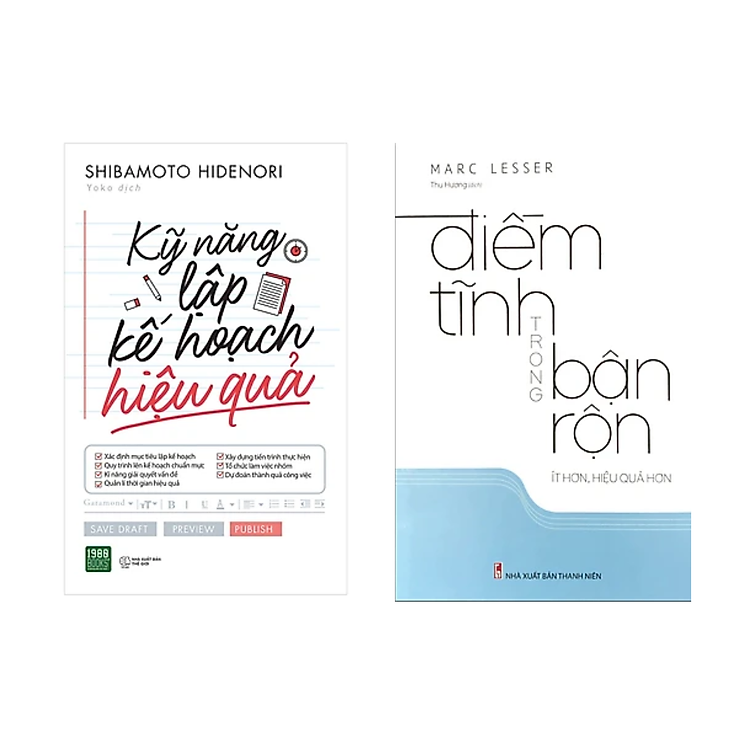 Combo 2 Cuốn Làm Việc Hiệu Quả: Kỹ Năng Lập Kế Hoạch Hiệu Quả + Điềm Tĩnh Trong Bận Rộn - Ít Hơn, Hiệu Quả Hơn