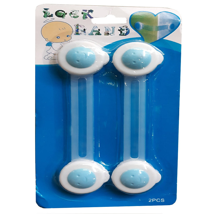 Vỉ gồm 02 chiếc khóa chặn cửa tủ lạnh bảo vệ an toàn cho bé