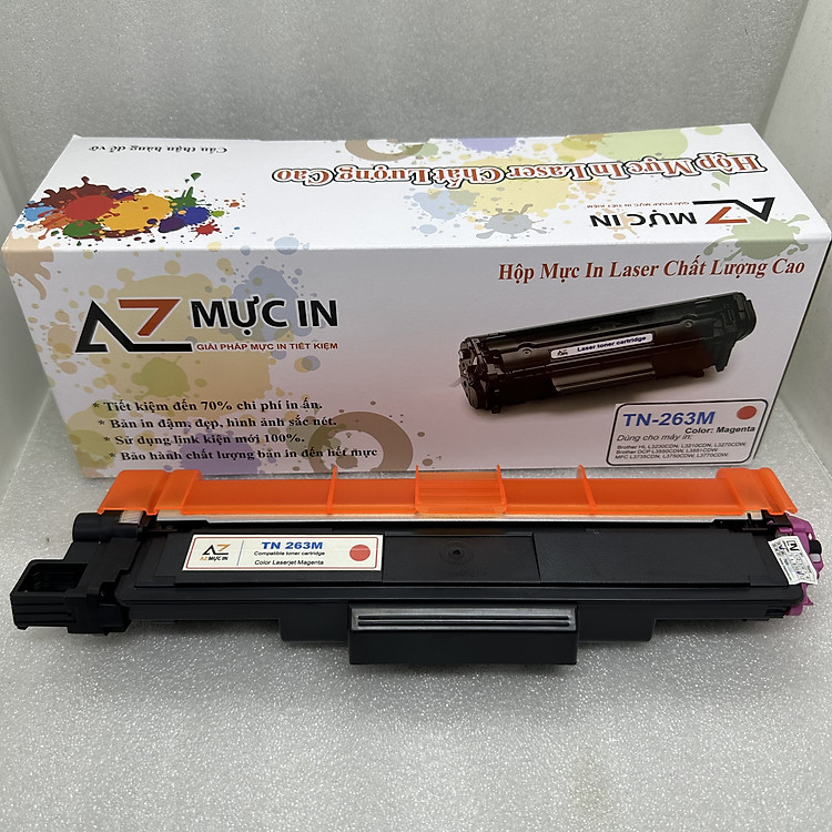 Hộp mực AZ TN263 BK/C/Y/M Dùng cho máy in Brother HL 3230CDN, DCP 3551CDW, MFC-3770CDW, 3750CDW - Hàng chính hãng