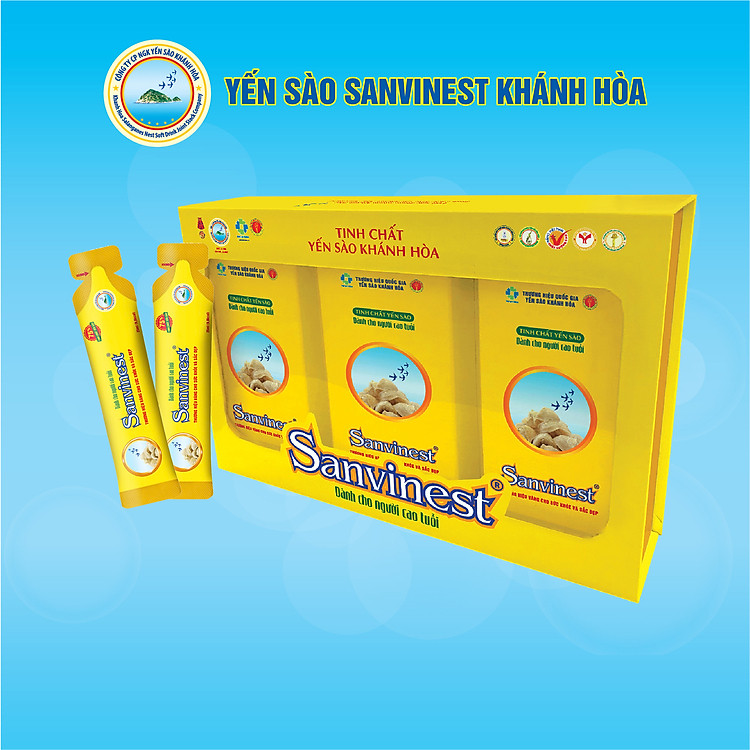 Hộp quà tặng Tinh chất Yến sào Khánh Hòa Sanvinest dành cho người cao tuổi 30 túi 25ml - 512QT30