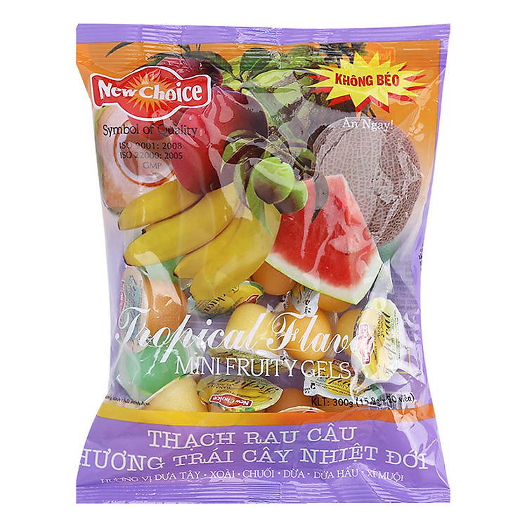 Thạch Rau Câu NewChoice Hương Trái Cây Nhiệt Đới Gói 300G