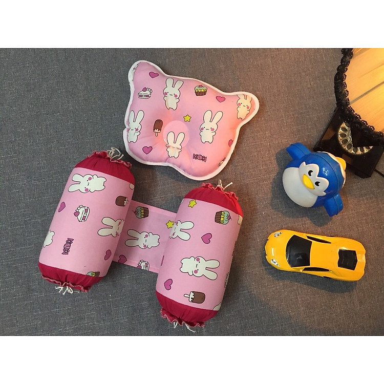 Set gối chống móp đầu và chặn cho bes chất cotton hàn quốc
