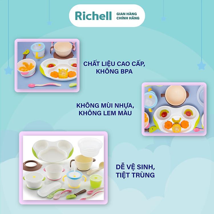 Bộ ăn dặm Richell Nhật Bản Chính hãng Giá rẻ - Hình ảnh 5