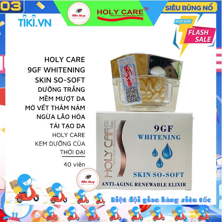 Serum 9GF HOLY CARE 40v - WHITENING SKIN SO-SOFT - Dưỡng Trắng - Cấp Ẩm - Chống Lão Hóa - Cân Bằng pH Da