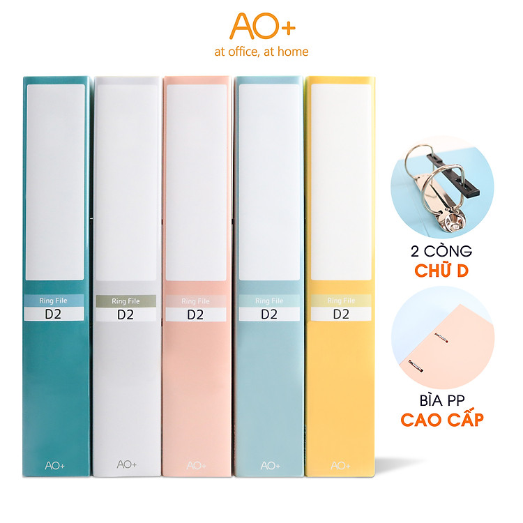 Bìa Còng D2 Switch ON AO+ (A4, 2 Nhẫn 3.5cm) – Xanh dương