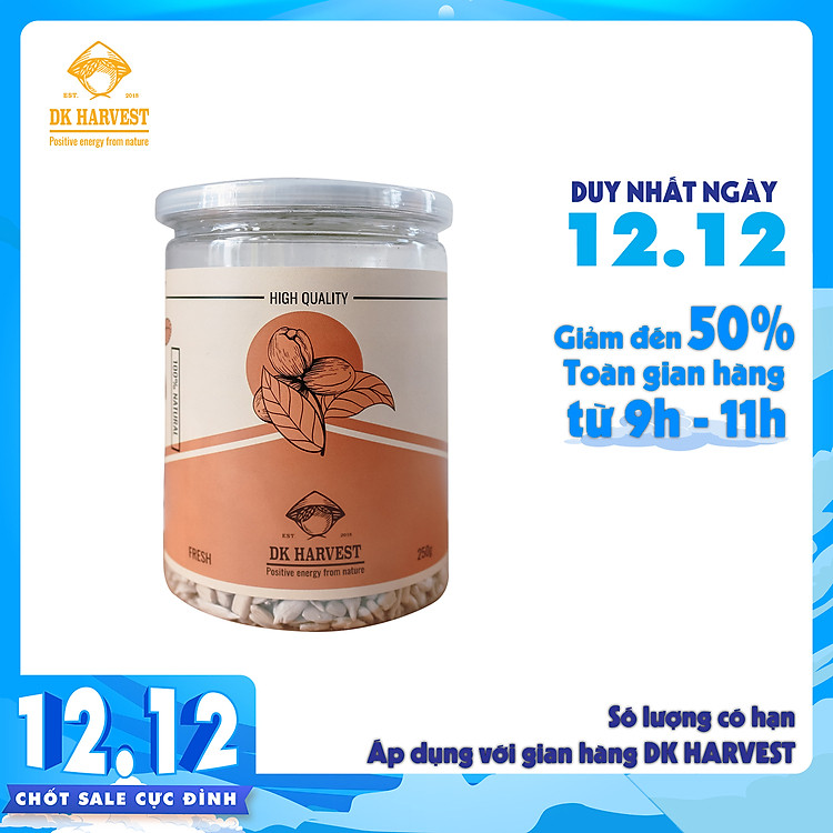 Hạt Hướng Dương Tách Vỏ DK HARVEST Nhập Khẩu - một nguồn phong phú của các vitamin, khoáng chất và tinh dầu - 250g