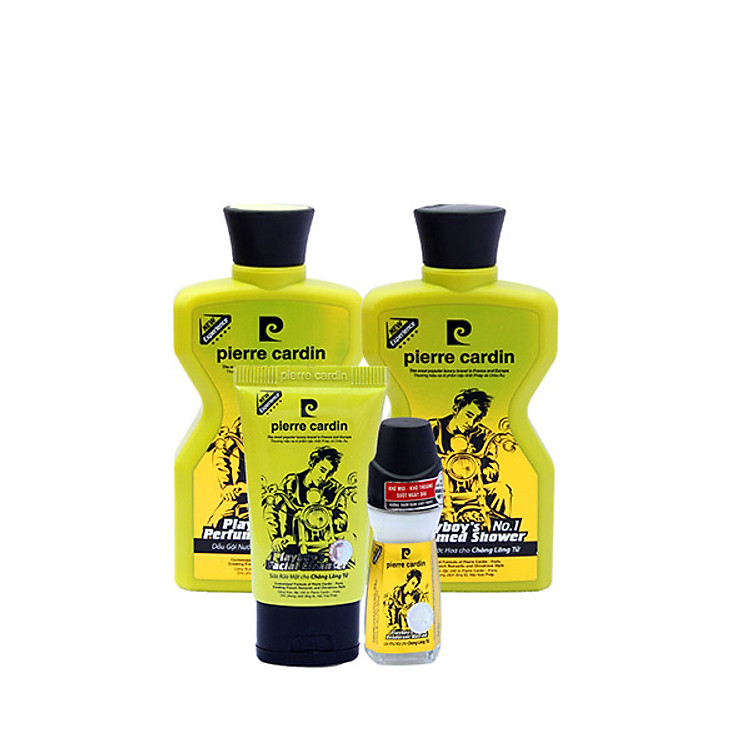 Combo 4 mỹ phẩm Pierre Cardin gồm dầu gội 180g + sữa tắm Playboy 180g + Lăn khử mùi Playboy + Sữa rữa mặt Playboy 50ml
